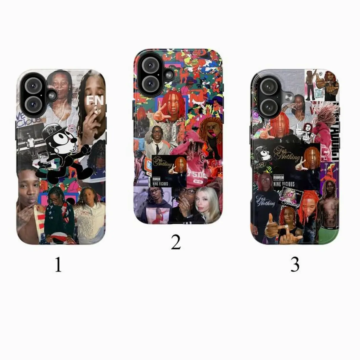 Nine Vicious Red Rage Artwork Case – For Nothing Tour Edition for iPhone 17, 16, 15, 14, 13, 12, 11 Pro Max Plus Mini, Samsung Galaxy S25 S24 S23 S22 Ultra Plus X A0G