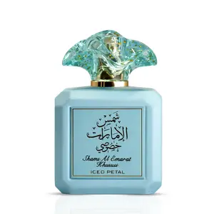 Shams Al Emarat Khususi Iced Petal Eau de Parfum Spray 100ml (3.4 oz) by Ard Al Zaafaran (Velvet Pouches)
