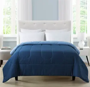 Adult Navy Reversible Microfiber Comforter for Twin/Twin XL Beds