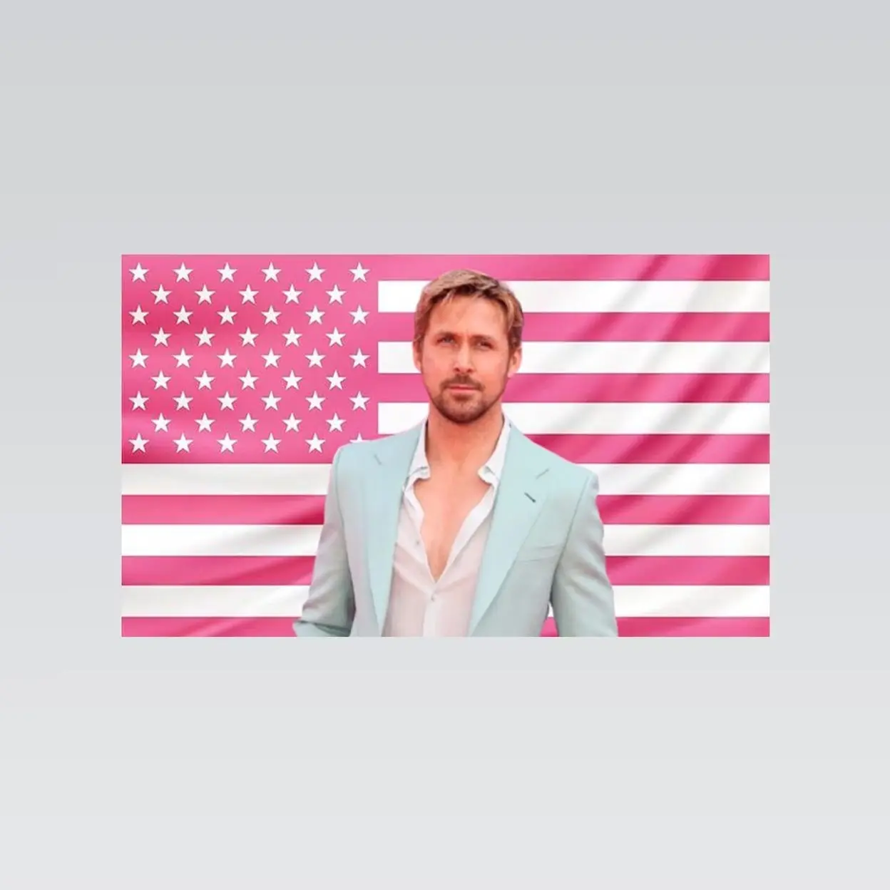 Ryan Gosling Pink American Flag Tapestry – Actor Wall Art | Aesthetic Pink Flag | Celebrity Fan Decor | Hollywood Room Gift