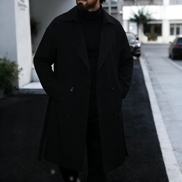 Men's Classic Trench Coat  Double Breasted Belted Windbreaker, Trendy Mid Length Overcoat for Streetwear & Business Casual