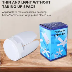 E27 4-Leaf Foldable LED Panel Light - Foldable Barn-Door Style, Ultra Bright 6500K Daylight, Energy-Saving & Flicker-Free, Easy Install E27 Base, Wide Coverage & Adjustable Panels for Home Office Warehouse Workshop Garage Basement Studio Retail