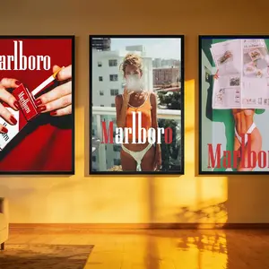 Vintage Marlboro cigarettes, western cigarettes poster,Vintage Aesthetic,Living Room Wall Art,Man Cave Art,Movie Lover Gift