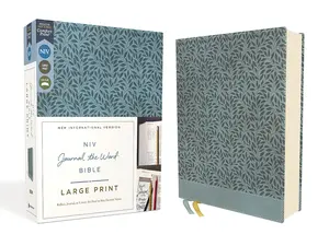 Niv, Journal the Word Bible (Perfect for Note-Taking), Large Print, Leathersoft, Teal, Red Letter, Comfort Print: Reflect, Take Notes, or Create Art N -- Zondervan - Bible