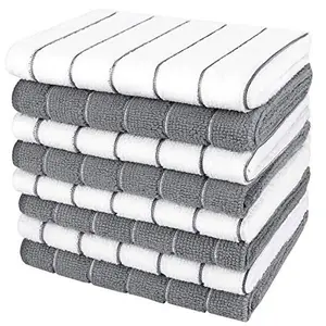 Kitchen Towels, Absorbent Dish Cloth for Kitchen, Soft Dish Towels for Home, Multi-Purpose Cloths for Household Cleaning and Drying-8PK, 12”x12”