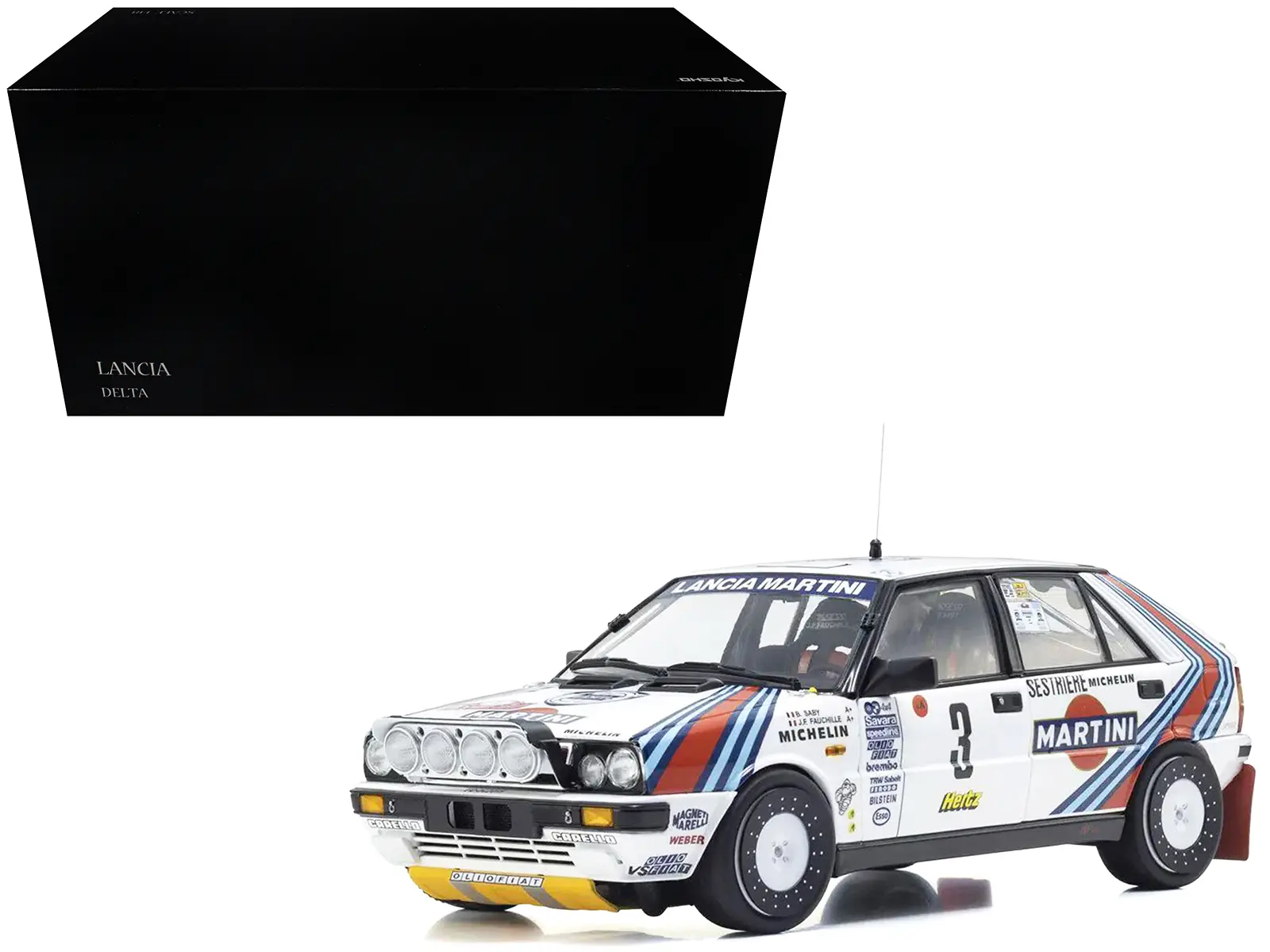Lancia Delta HF 4WD #3 "Martini Racing" Winner "Rally Monte Carlo" (1988) 1/18 Diecast Model Car by Kyosho