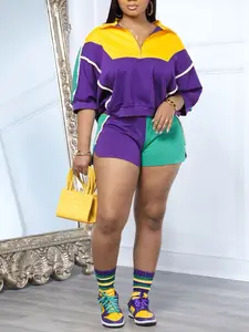 Colorblock Zipper Sportswear Set, Colorblock Design, Casual Streetwear Clothing, Comfortable & Stylish Activewear, Perfect for Daily Wear, Athleisure Sweatsuit
