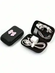 Portable Mini Storage Bag with Electroplated Bowknot, Waterproof Eva Hard Shell Camera Bag, Shockproof Case for Digital Cameras