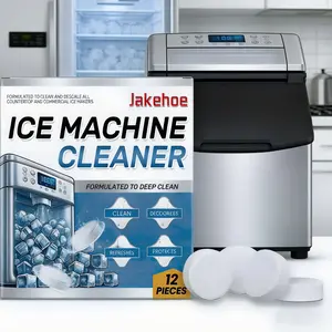 Ice Machine Cleaner Maker Descaler - 12 Active Clean Tablets for Frigidaire Opal GE Profile Kitchenaid Nickel Safe Scale Remover Countertop Nugget Ice Makers Bulk 1 Year Supply