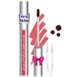 Lip Stain - Lip Liner Stain, Peel Off Lip Stain with Tweezer, Natural Long Lasting Lip Stain Peel Off, Waterproof, Easy to Use, Stay On All Day