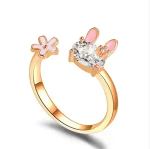 R256- Sweet Cute Rabbit Open Ring for Kids!