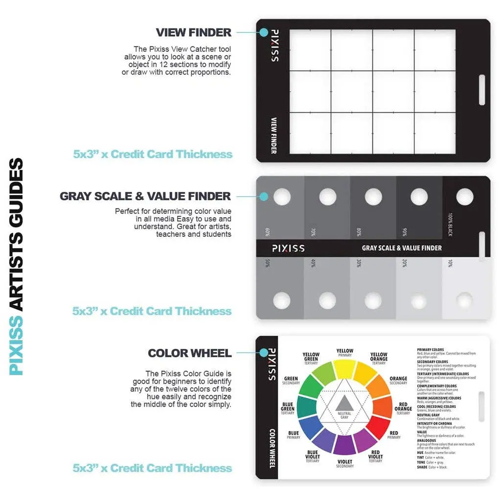 PIXISS Proportional Divider Drawing Tool & Drawing Guides Bundle
