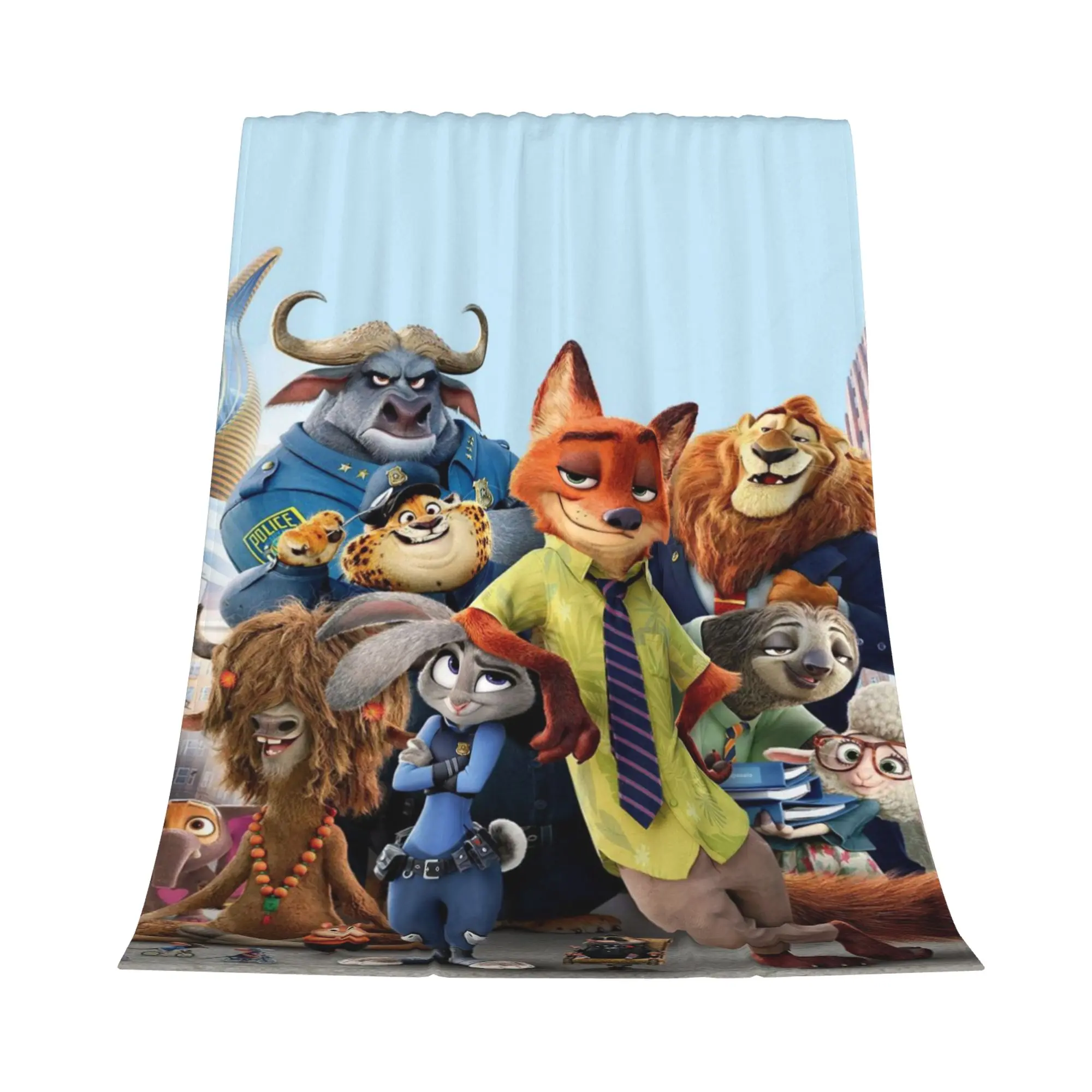 [SummerVibes] DISNEY CLASSIC Zootopia Blanket, Nick & Judy Hopps & All Characters Soft Flannel Fleece Throw Blanket for Kids Adults, Cartoon Themed Blanket for Bed Couch Sofa, Perfect Gift for Zootopia Fans
