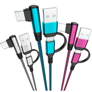 USB C , 60W 90?Right Angle Type C Charger   Cord [3-Pack,6FT] 2 in 1 Multi USB A/C to USB-C Cables for  15 Pro Max iPad Pro AIR/Mini 6 MacBook Galaxy S23/S22