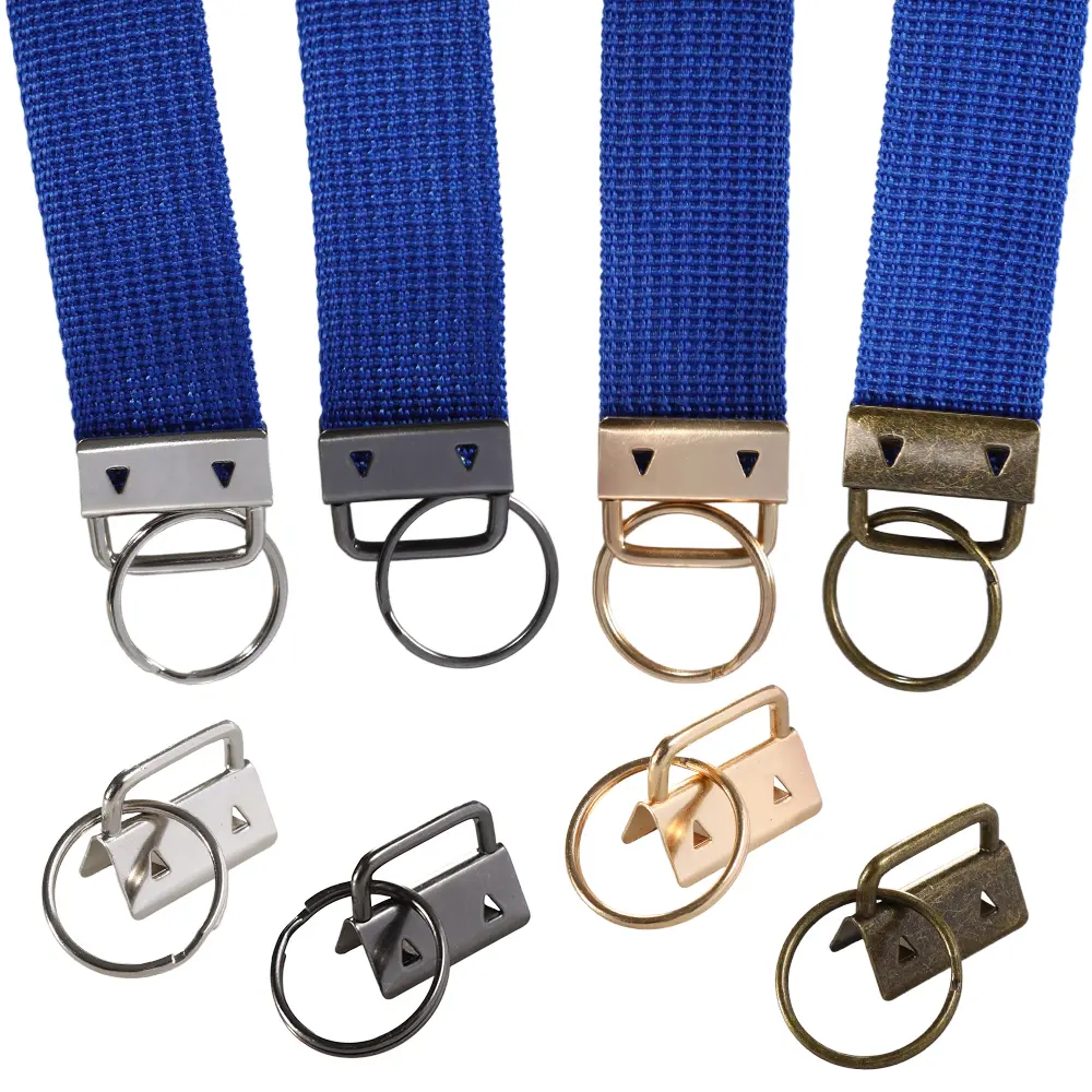 40-Piece Metal Kitchen Key Fob Hardware Set - 1-in Keychain Kit with Split Rings, Lobster Clasps, Jump Rings for Wristlet Making - Unisex Solid Colors DIY Crafts Supplies for Handmade Gifts