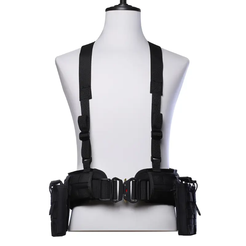 Unisex 3-Piece Tactical Gear Set, Adjustable Polyester Patrol Vest and Utility Belt with Pouches, Outdoor Costume for Halloween, Polyester Clothes, Outdoor Gear, Set Includes