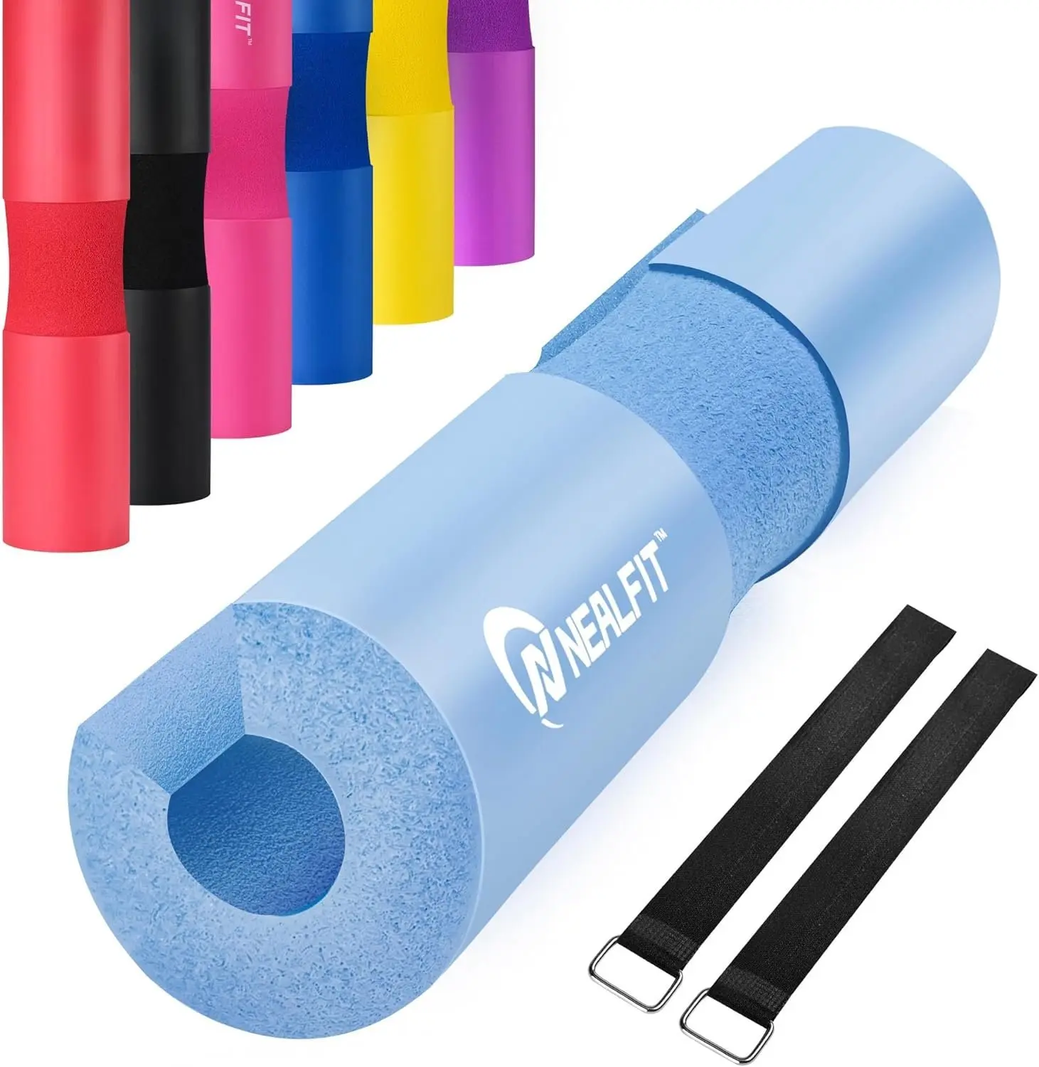 Olympic Bar Barbell Squat Pad - Non-Slip Grip, Thick High-Density Synthetic Foam, Shock-Absorb, Stress-Relieving, Standard Fit, Home Fitness Equipment for Weightlifting