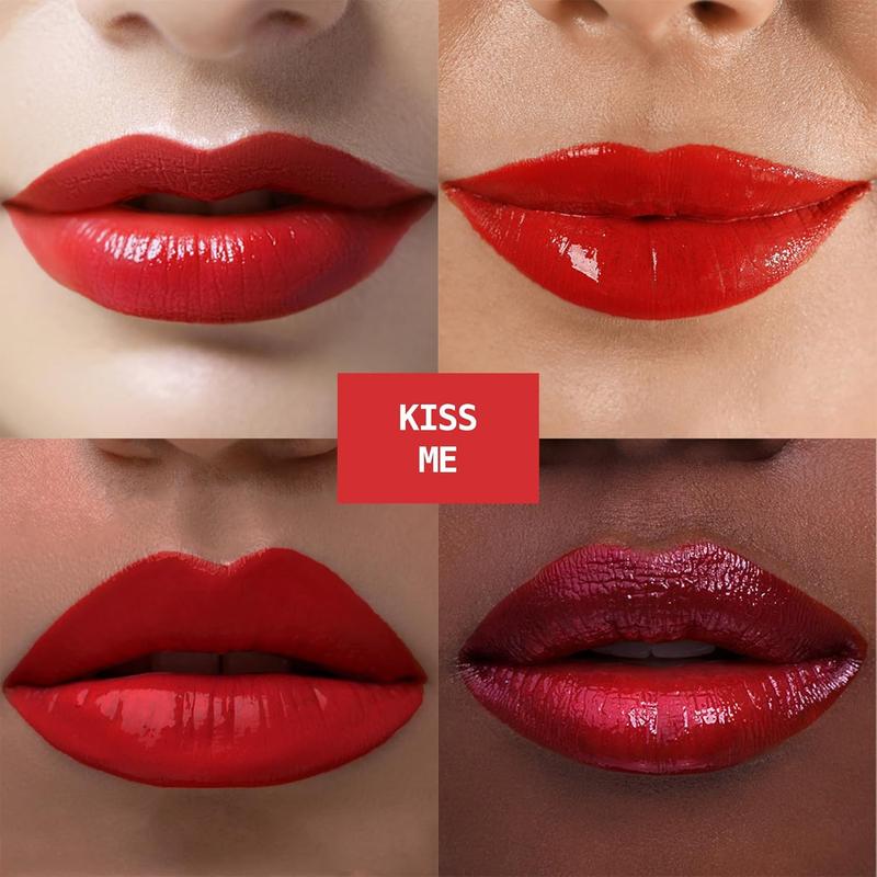 Ruby Kisses Lip Vinyl Tint - High-Pigment, Transfer-Proof, Smudge-Proof Liquid Lipstick, Soft-Satin Shine, Lightweight Makeup, Long-Lasting Lip-gloss, Full Coverage Color (KISS ME, 2.8mL)