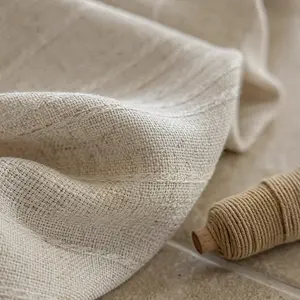 1pc [Ins Wood Linen Window Curtain] Vertical-Weave Grommet top Style, High-GSM + 3D Texture, High Blackout + Wrinkle-Resistant, Premium Finish, Fits Balcony/Bedroom + Wood Furniture (Modern Decor Bestseller)