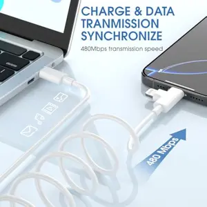 ATZOEA 2025 2 in 1 Fast Charger 10ft USB C to C & Type C to Lightning Cable for iPhone 16 Pro Max 15 14 13 12 Mini 11 XS XR X 8 7 Plus 6S iPad MacBook Pro 480Mbps Charge Data Transmission
