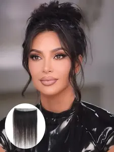 6x1 Replacement Forehead Fringe Bangs Human Hair Extension, Natural Color Hairpiece for Women, Face Framing Bangs, Wigs for Party, Daily Use