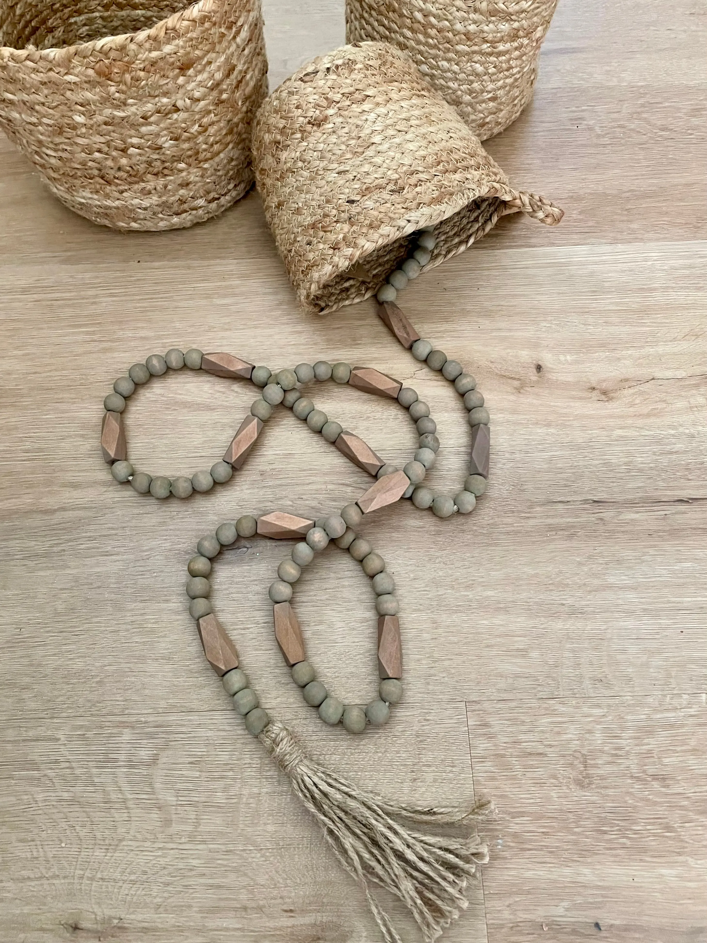 Brown Paulownia Wood Bead Garland Brown Paulownia Wood Bead Garland