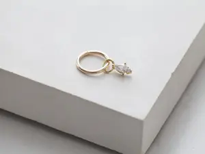 Dangle Belly Hoop • Tiny Clicker Belly Piercing • Teardrop Navel Ring • Dainty Drop Belly Ring • Titanium Surgical Steel Spear Belly Jewelry