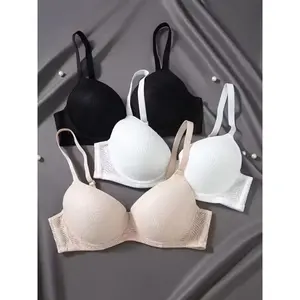 Set of 3 solid lace underwire push-up bras — sexy, comfortable women’s lingerie and underwear