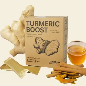 Turmeric Ginger Cinnamon Instant Drink Mix – 100% Natural, Anti-Inflammatea, Eco-conscious Bags, Caffeine-Free, Gluten-Free, No Added Sugar, Vegan Vegetarian Friendly, Healthy Beverage ZenBrew