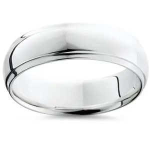Step Cut Polished Wedding Band 950 Platinum Step Cut Polished Wedding Band 950 Platinum