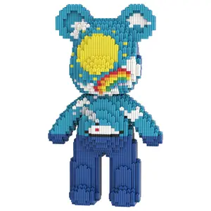 Moon Rainbow Bear Micro Building Blocks Set, 3852PCS DIY Collectible Figure, Cute Creative Building Project Gift