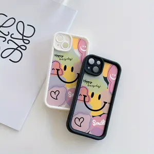 A phone case with a smiley face pattern, TPU shockproof full protection case suitable for iPhone 17/16/15/14/13/12/11 PRO MAX PLUS AIR E XS and PROMAX MINI, an ideal gift for friends and family, T1458