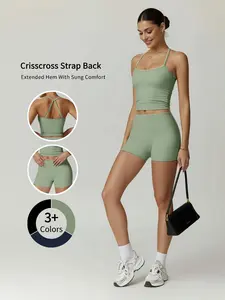 Women's Yoga Set, Slim-Fit Brushed Fabric, Quick-Dry Sports Bra & Leggings, Spring Summer Fall Outdoor Running Gym Wear, Workout Running Clothes, Stretchable Activewear