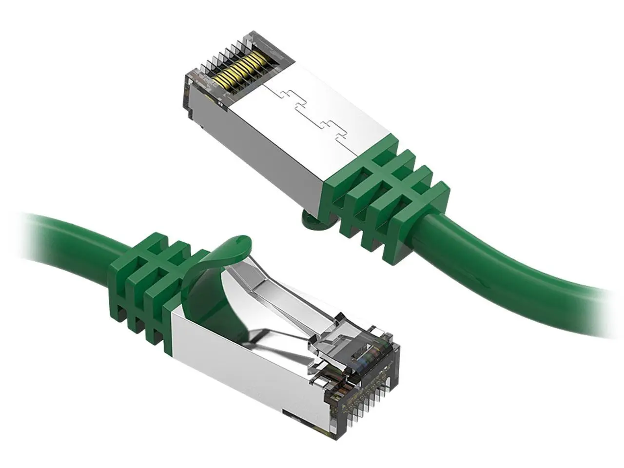 Nippon Labs Cat8 RJ45 7ft Ethernet Patch Internet Network LAN Cable, In/Outdoor, 26AWG, Shielded Latest 40Gbps 2000MHz, Weatherproof S/ftP -in Wall, Outdoor for Gaming/Router/Modem/PC/Switch (Green)