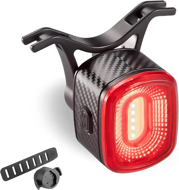 ROCKBROS Bike Taillight - IPX6 Waterproof, Type-C Rechargeable, Smart Auto Brake Sensing LED Rear Light Q2S, Bike Lights for Night Riding, Cycling Gear Accessories