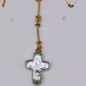 Ocean Faith Pearl Cross Necklace - Elegant Design with Pearl Accents, Ideal for Daily Wear and Special Occasions