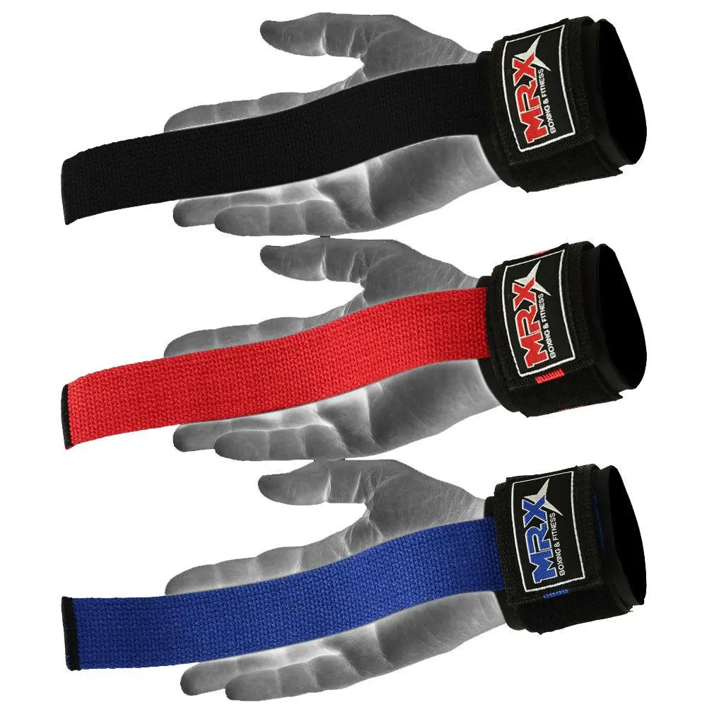 MRX BOXING & FITNESS Lifting & Deadlift Straps, Heavy-Duty Cotton with Neoprene Padded Wrist Support for Upper Body Workouts & Weightlifting (Red Pair), Fitness Workout Accessories, Sport Gym Accessories, Strap Wristband