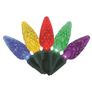 212 MAIN Platinum C6 Shape LED String Christmas Lights, 25 ft, 50-Count, Multi-Color, 12-Pack, Outdoor Twinkle Lights, Party Lighting Decoration, Festive Decoration