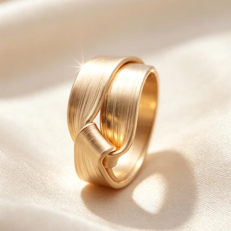 Artisan Handcrafted Wrap Knot Band Ring, Engagement Rings for Women, Simple Promise Ring for GF, Matching Available for Rings for Men To Complete Wedding Ring Sets & Rings Set