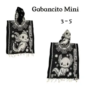 Gabancito Mini  Size 3-5 for Cold Weather Warm Different Colors and Designs Hooded Poncho