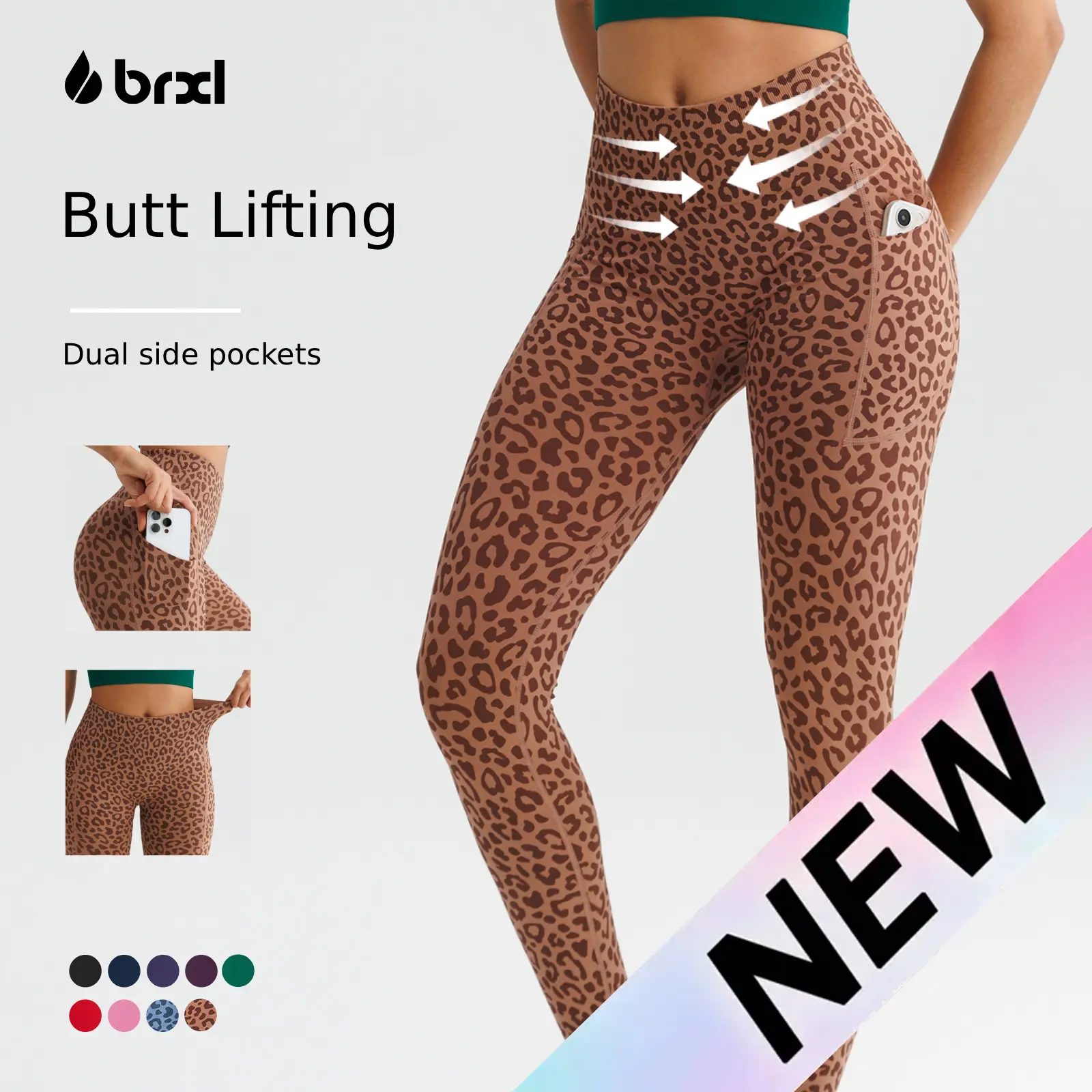 BRXL Butt Lifting Lycra No Front Seam Workout Leggings for Women Tummy Control High Waist Seamless Gym Running Leggings, Leggings Women
