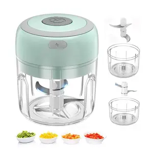 Electric Garlic Chopper, USB Rechargeable Mini Portable Vegetable Chopper, Garlic Grinder Masher, Wireless Food Processor for Ginger, Chili, Fruit, Meat, Fruit Chopping Appliance, Household Appliances