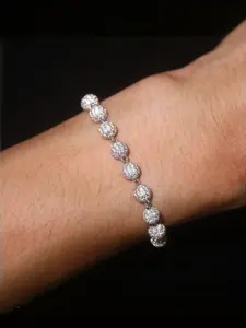 Iced Out Ball Beaded Bracelet for Men Women - 14K Gold Plated Full CZ Micro Pave Round Beads Chain, Hip Hop Bling Ball Link Bracelet, Rapper Jewelry, Beautiful Bracelets