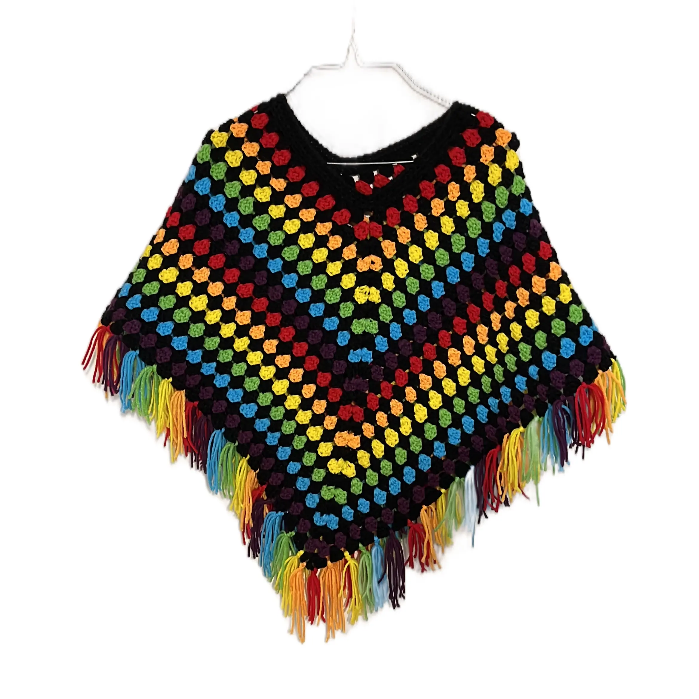 Reigningstitches crocheted handmade poncho