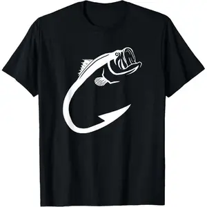 [100% Cotton] Fish Hook Minimal Art Cool Fishing Lover Art Lover Gift T-Shirt