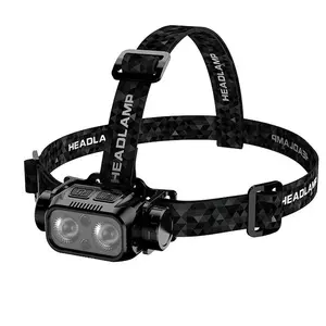 TANLOOK Rechargeable Headlamp with 4 Light Sources Waterproof Hands-Free Headlight for Camping Hiking Fishing Hunting Intellisense Display