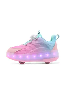 Trendy Kids Walking Shoes, Enhanced Stability, Detachable Two-Use Sports Shoes, LED Light-Up Outdoor Skating Shoes, USB Charging, All Seasons