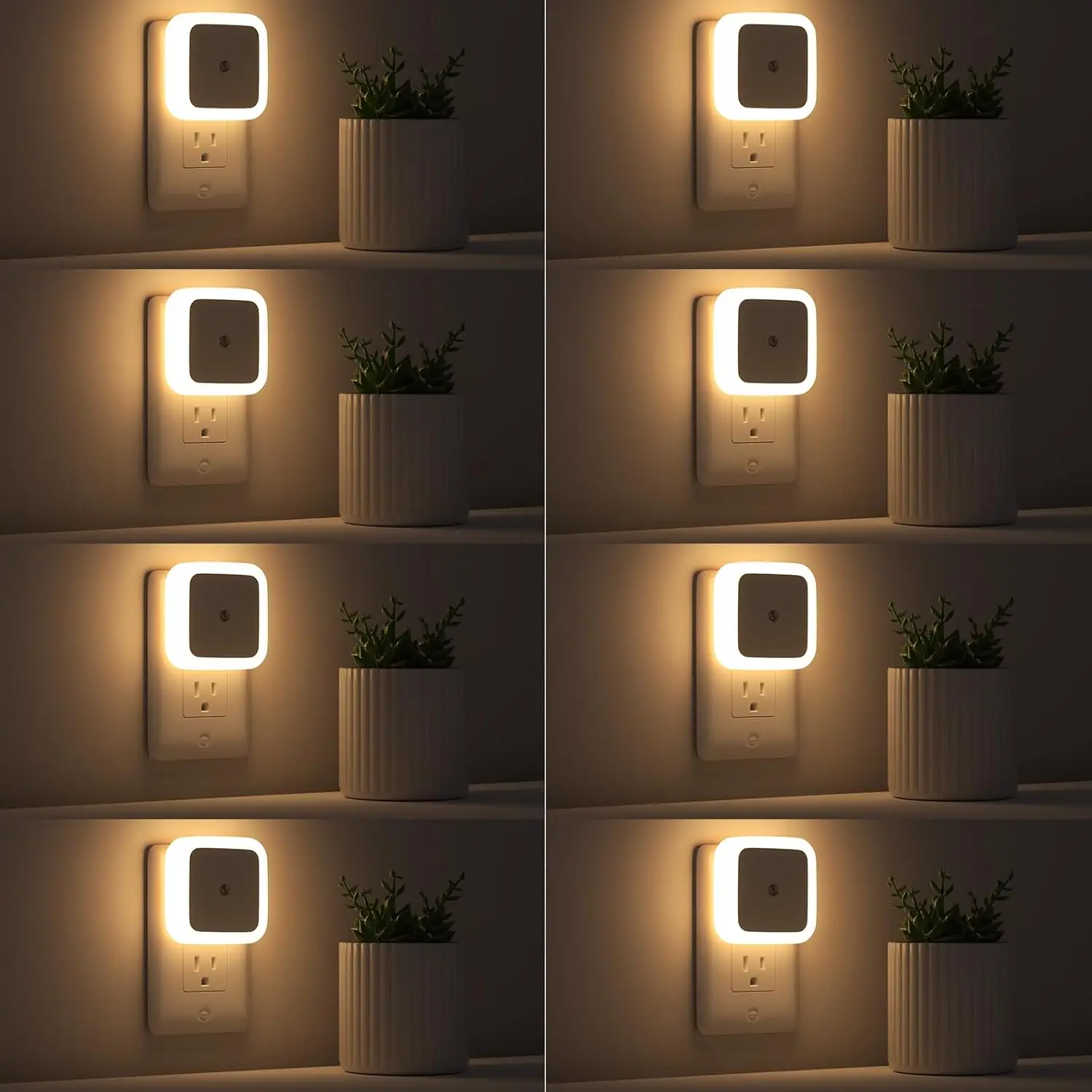 Night Light, Night Lights Plug into Wall 8-Pack, Nightlight Plug in Night Light, Dusk to Dawn Night Lamp Led (Warm White)