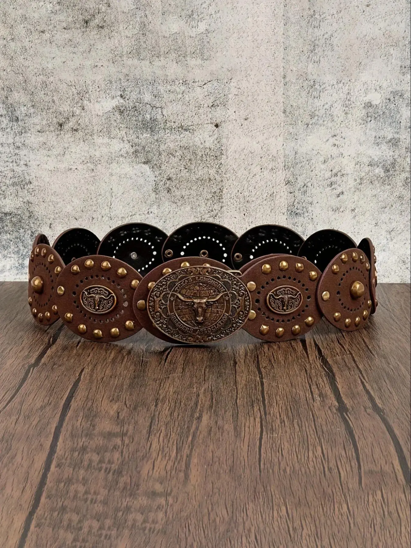 Womens concho black leather belt - TikTok Shop