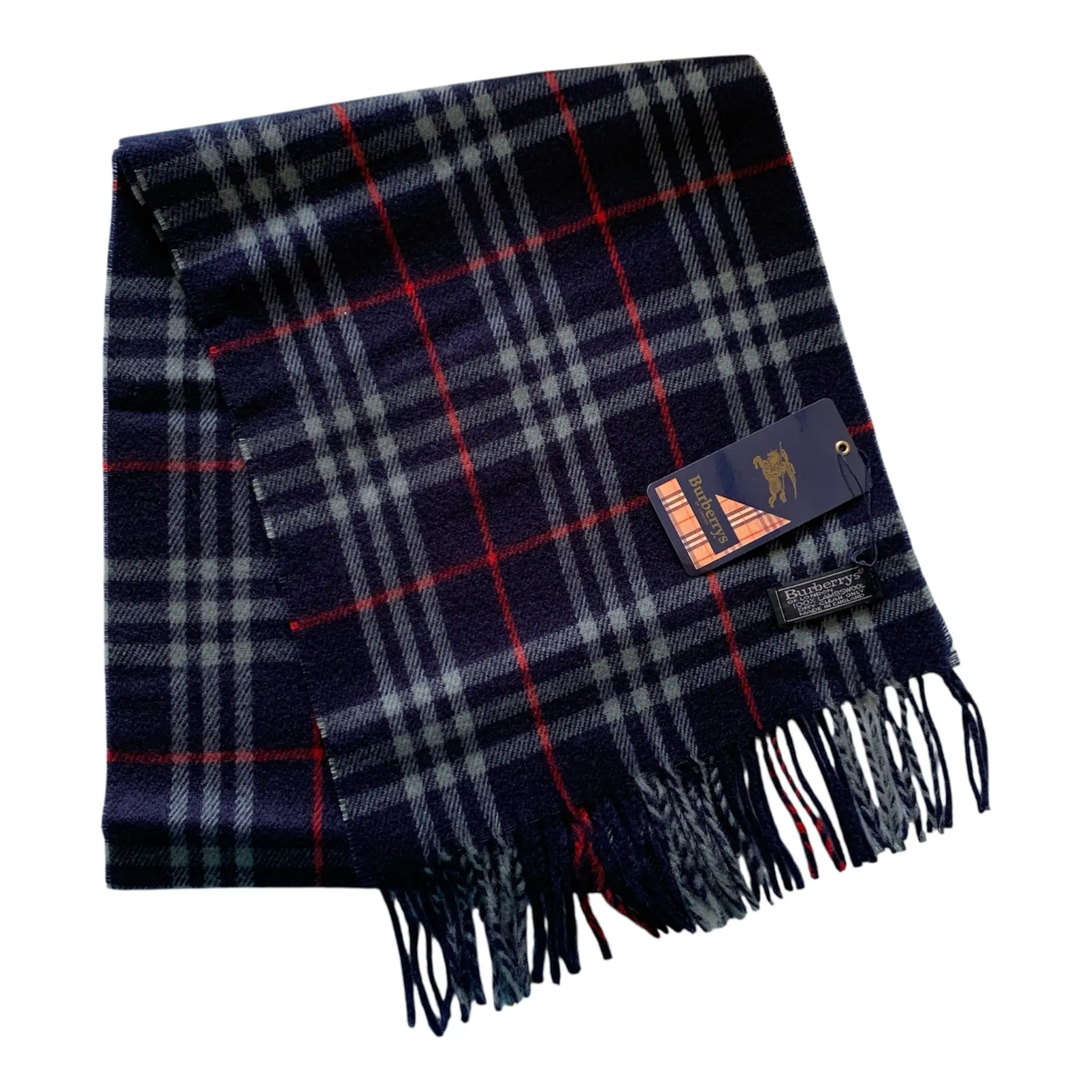 Pre-owned Burberry classic check pure wool unisex long scarf Authentic with COA 55x116